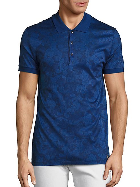 Versace Collection - Tonal Floral Jacquard Polo