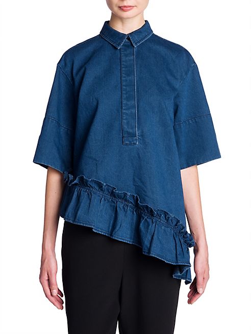 Marni - Denim Ruffle Shirt