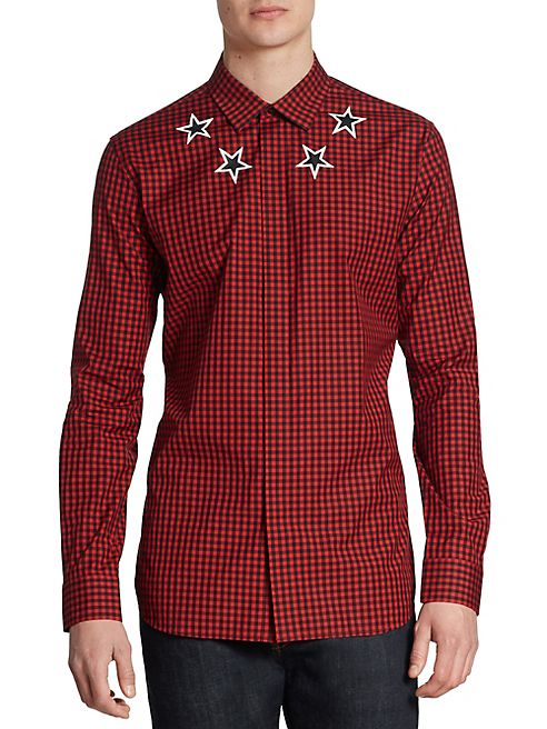 Givenchy - Gingham Star Button-Down Shirt