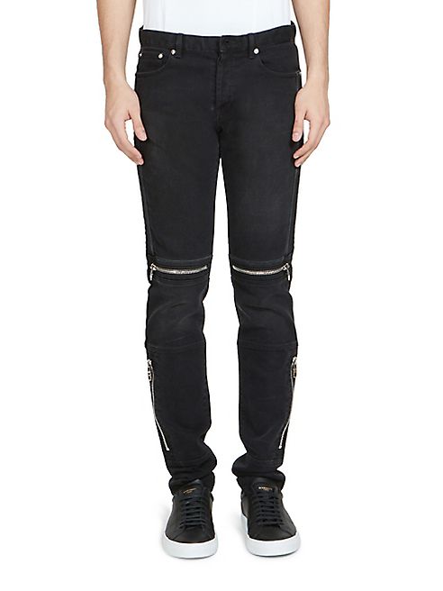 Givenchy - Straight-Fit Zip Moto Jeans