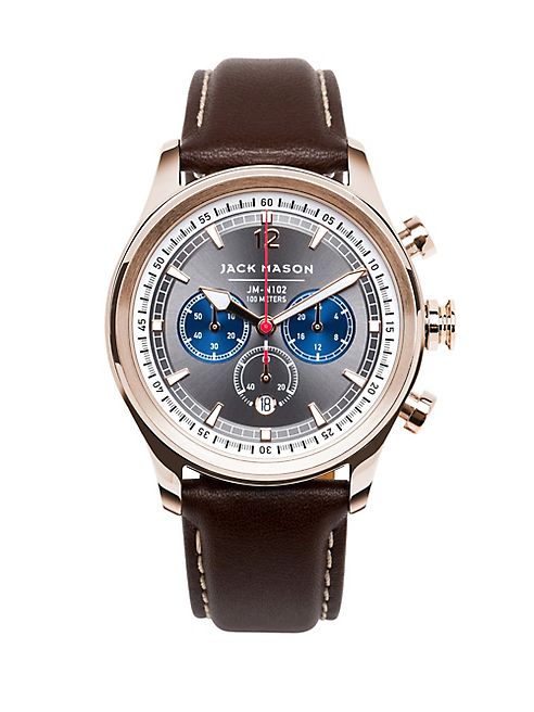 Jack Mason - Nautical Chronograph Leather Strap Watch