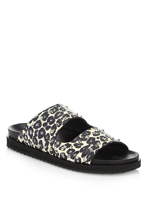 Alexander McQueen - Berkinstock Studded Leopard Sandals