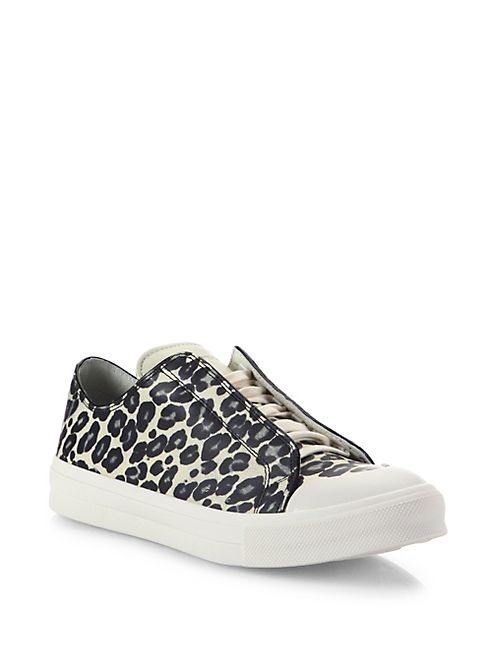 Alexander McQueen - Leopard Printed Leather Low-Top Sneakers