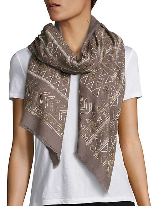 Janavi - Half Gold Cashmere & Merino Wool Wrap