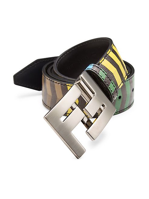 Fendi - Double F Chevron Leather Belt