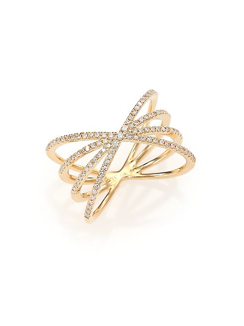 EF Collection - Diamond & 14K Yellow Gold Sunburst Ring