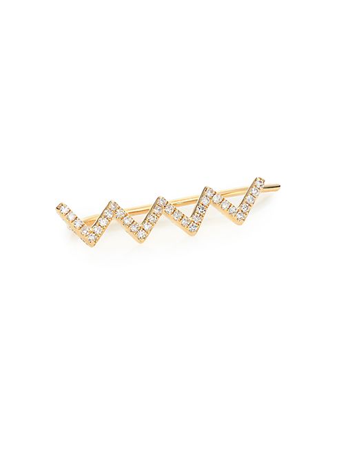 EF Collection - Diamond & 14K Yellow Gold Single Zigzag Ear Cuff