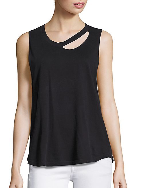 MONROW - Slash Cotton Cutout Muscle Tee