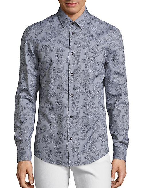 Versace Collection - Traditional-Fit Paisley Print Button-Down Shirt