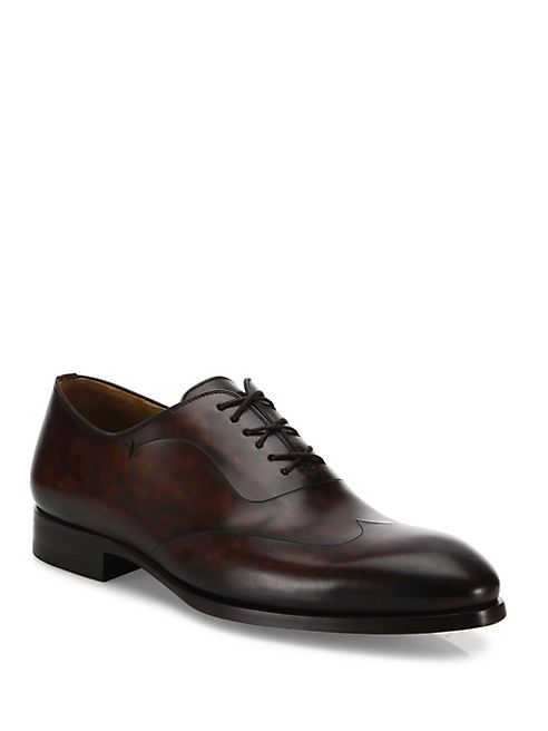 Saks Fifth Avenue Collection - Saks Fifth Avenue by Magnanni Laser-Cut Leather Oxfords