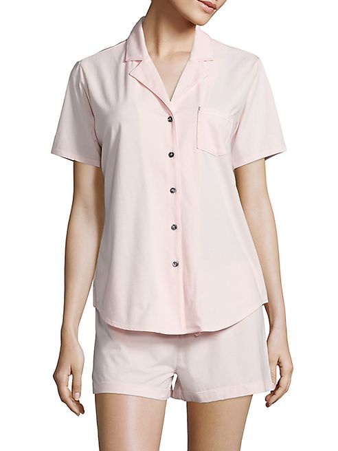 Naked - Solid Pajama Shirt and Shorts Set