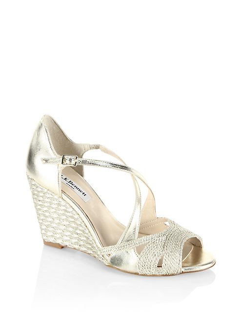 L.K. Bennett - Rope Lurex Wedge Sandals