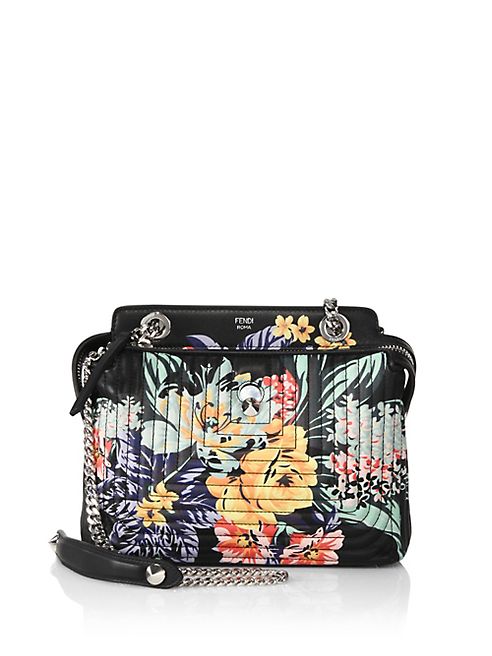 Fendi - Dot.com Floral-Print Quilted Leather Satchel