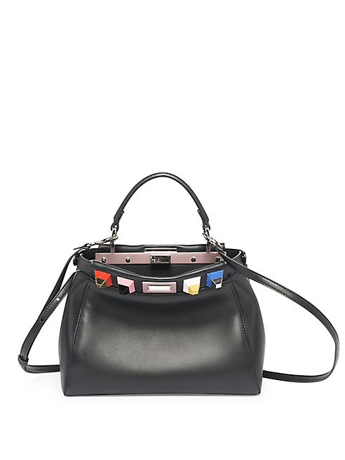 Fendi - Mini Peekaboo Rainbow Studded Leather Satchel