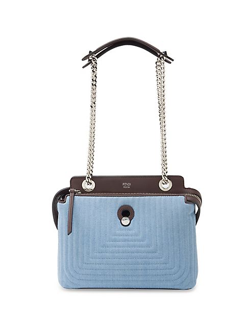 Fendi - Dotcom Click Quilted Denim Chain Satchel