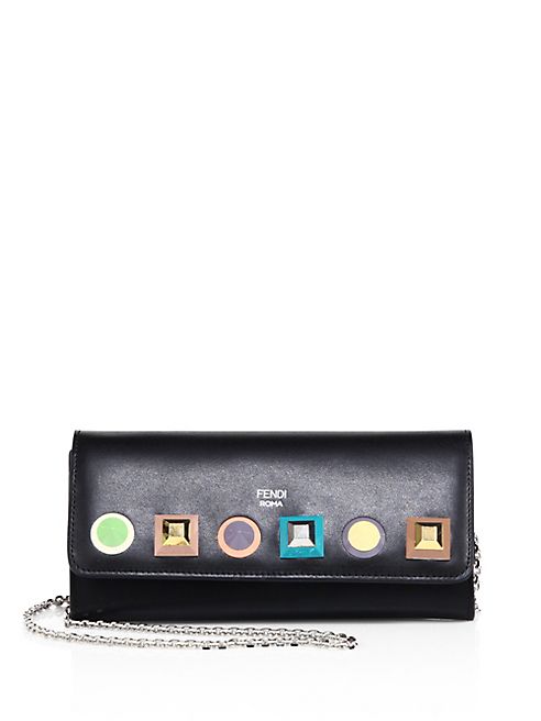 Fendi - Long Rainbow Studded Leather Chain Wallet