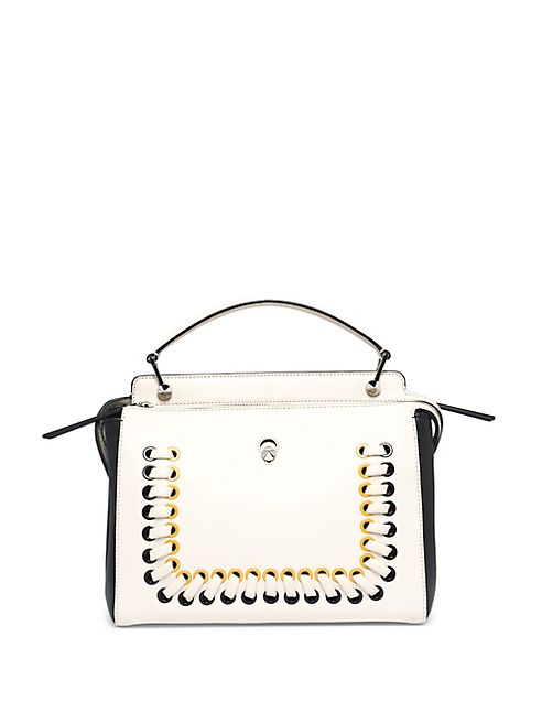 Fendi - Dotcom Click Whipstitched Leather Satchel