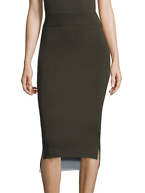 DKNY - Reversible Merino Wool Midi Skirt