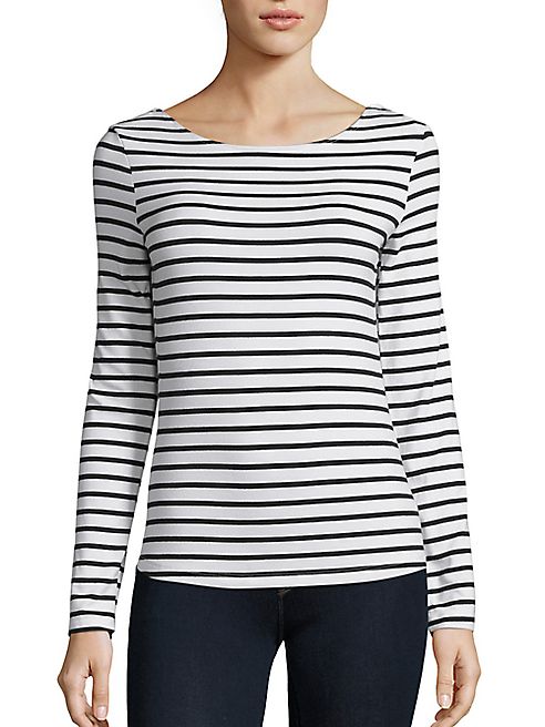 FRAME - Striped Boatneck Tee