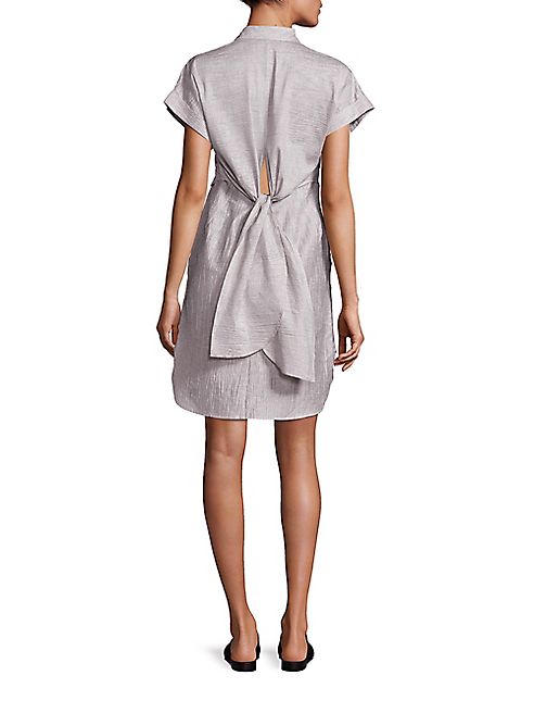 Rag & Bone - Ara Textured Tie-Back Shirtdress