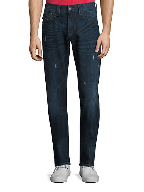 True Religion - Geno Straight-Fit Distressed Jeans