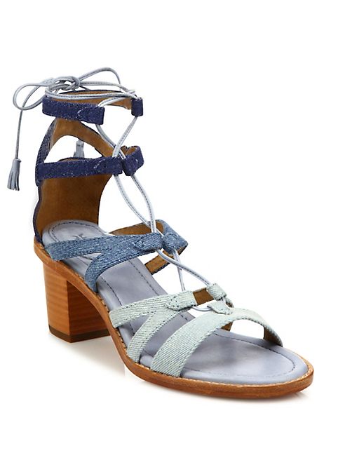 Frye - Brielle Colorblock Denim Gladiator Sandals