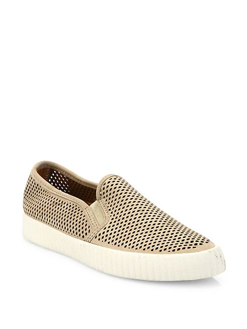 Frye - Camille Perforated Nubuck Skate Sneakers