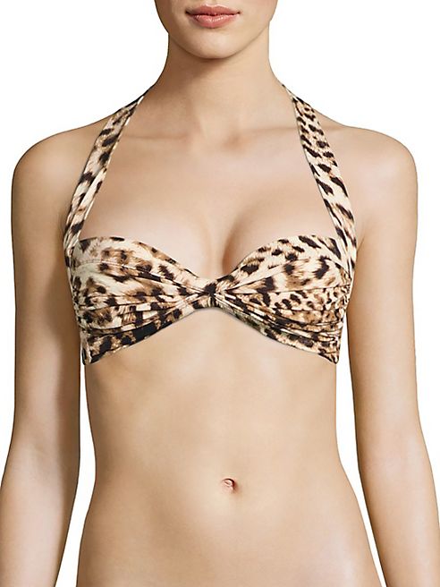 Norma Kamali - Bill Leopard-Print Bikini Top