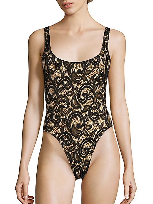 Norma Kamali - Super Low Back Lace One-Piece Swimsuit