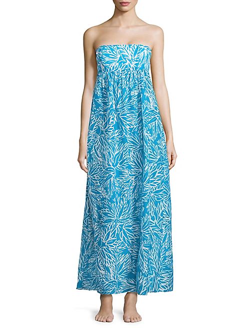 MILLY - Vedetta Lotus Printed Smocked Gown