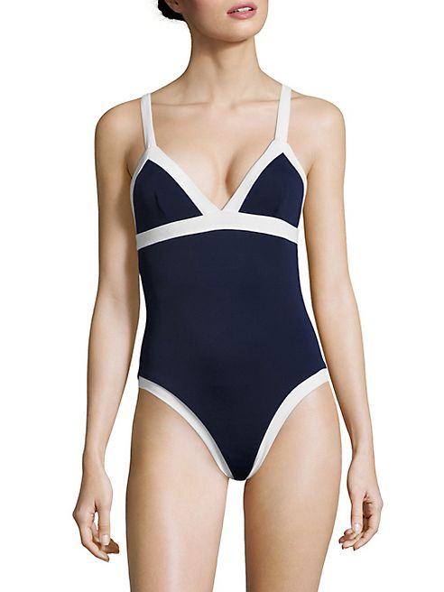 MILLY - Colorblock Back Cutout Maillot