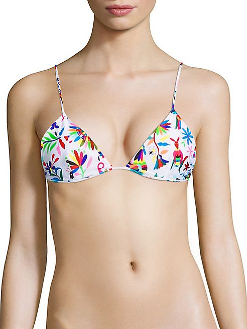 MILLY - Elba Folkloric Printed Bikini Top