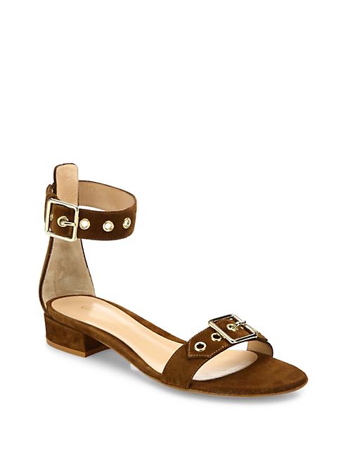 Gianvito Rossi - Hayes Buckle Suede Ankle-Strap Sandals