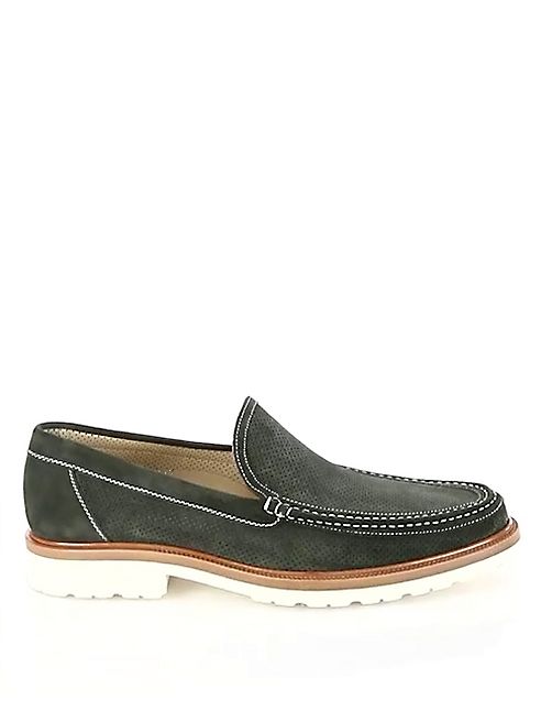 A. Testoni - Perforated Moc-Toe Loafers