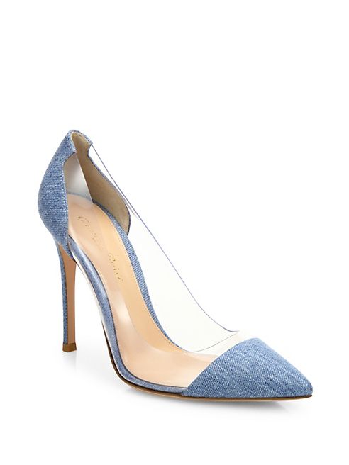 Gianvito Rossi - Plexi & Denim Pumps