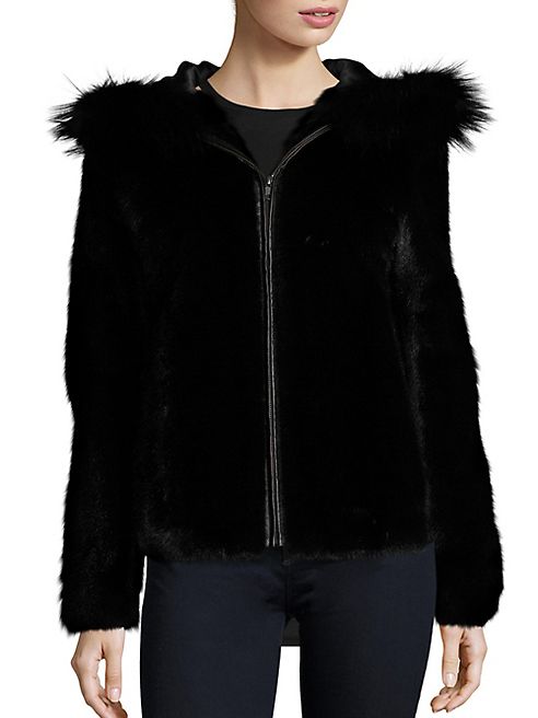 Michael Kors Collection - Hooded Mink & Fox Fur Jacket