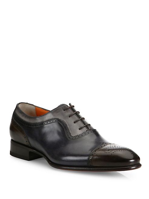 Santoni - Carter Multicolor Brogue Leather Oxfords