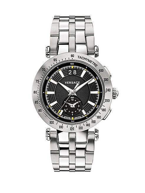 Versace - V-Race Sport Stainless Steel Five-Link Bracelet Watch