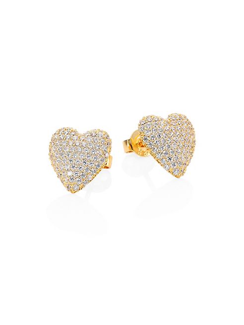 Adriana Orsini - Pavé Heart Stud Earrings