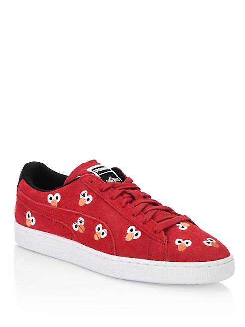 PUMA - Sesame Street Elmo Lace-Up Suede Sneakers