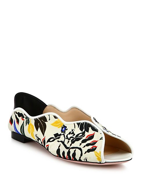 Fendi - Hypno Ffast Scalloped Peep Toe Flats