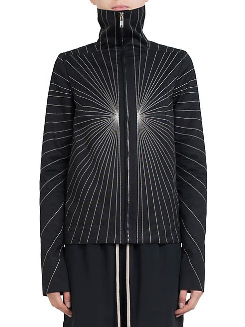 Rick Owens - Embroidered Zip Front Jacket