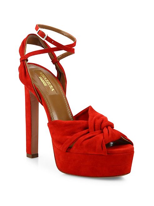 Aquazzura - Movie Star Suede Platform Sandals