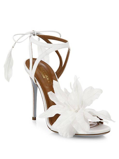 Aquazzura - Flora Satin Back-Tie Sandals