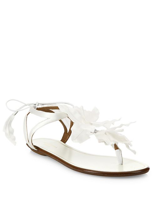 Aquazzura - Floral Leather Sandals