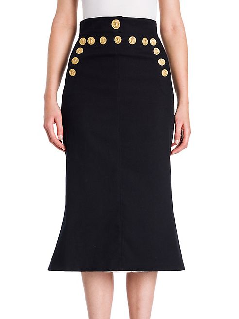 Dolce & Gabbana - Stretch Cotton Midi Skirt
