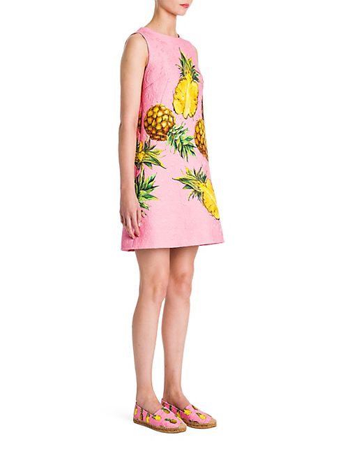 Dolce & Gabbana - Brocade Pineapple Print A-Line Dress