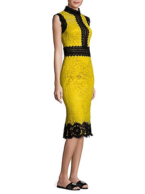 Dolce & Gabbana - Contrast-Trim Lace Sheath Dress