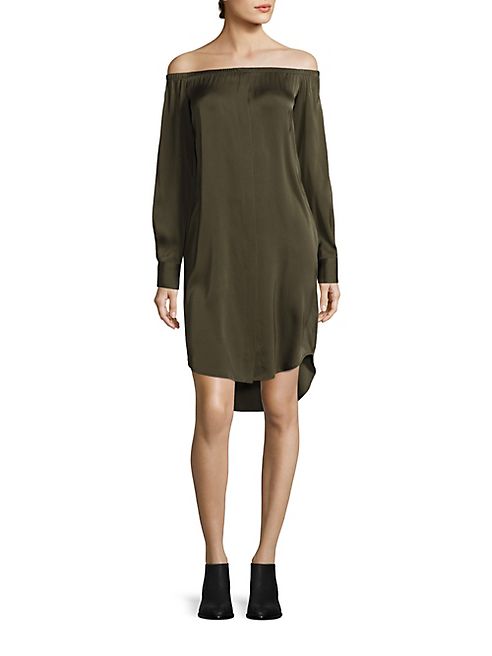 DKNY - Off-the-Shoulder Silk Blend Dress