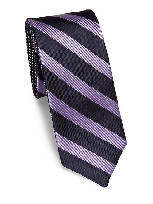 Saks Fifth Avenue Collection - Double Face Striped Silk Tie